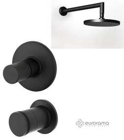 Eurorama RES PRO Μίκτης εν/σμού &amp; La Torre εκτροπέας περ/φικός 2 εξ &amp; Αν/μενη κεφαλή Φ30εκ &amp; μπράτσο τοίχου 35εκ Black Matt