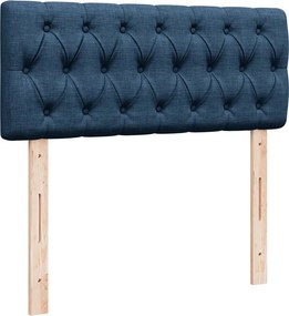 vidaXL Κρεβάτι Boxspring με Στρώμα Μπλε 120x190 εκ. Υφασμάτινο