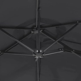 Ομπρέλα με Διπλή Κορυφή Μαύρη 316 x 240 εκ. - Μαύρο