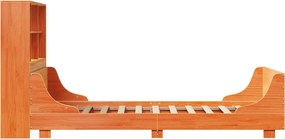 vidaXL Κρεβάτι Βιβλιοθήκη Χωρίς Στρώμα Καφέ 100x200 εκ Μασίφ Πεύκο