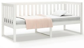 vidaXL Καναπές Κρεβάτι Λευκός75x190 εκ. από Μασίφ Ξύλο Πεύκου
