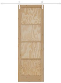 vidaXL Συρόμενη Πόρτα Φυσικό και λευκό 78 x 232 cm