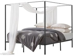 VEVOR King Size Canopy Bed Frame Metal Canopy Bed with Four Posters Black
