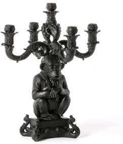 Kηροπήγιο 5 Θέσεων The Wise Chimpanzee 14870 NER 48cm Black Seletti Polyresin