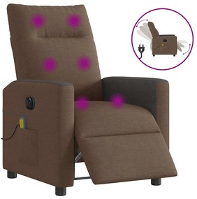 vidaXL Πολυθρόνα Μασάζ Ηλεκτρική Ανακλινόμενη Καφέ Υφασμάτινη