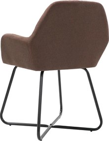 vidaXL Καρέκλες Τραπεζαρίας 2 τμχ Καφέ ύφασμα