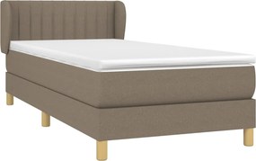 vidaXL Κρεβάτι Boxspring με Στρώμα Taupe 90x200 εκ. Υφασμάτινο