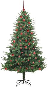 vidaXL Τεχνητό Χριστουγεννιάτικο Δέντρο με Φώτα και Σετ Μπάλες 180 cm