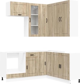 vidaXL Μονάδα κουζίνας PORTO 8 pcs Sonoma Δρυς Επεξεργασμένο Ξύλο