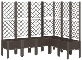 vidaXL Ζαρντινιέρα Κήπου με Καφασωτό Καφέ 160 x 120 x 142 εκ. από PP