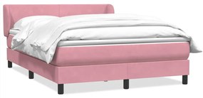 vidaXL Κρεβάτι Boxspring με Στρώμα Ροζ 160x210 εκ. Βελούδινο