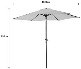 Ομπρέλα Frow ανθρακί αλουμίνιο-ύφασμα μπεζ-γκρι Φ3m 300x300x300 εκ.