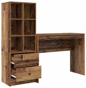 vidaXL Γραφείο με συρτάρι 2 pcs Παλιό ξύλο