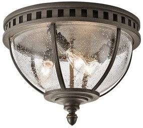 Πλαφονιέρα Φωτιστικό Οροφής 3xE14 IP44 Halleron Elstead Lighting-KL-HALLERON-F-Γκρι KL-HALLERON-F
