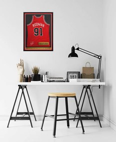 Ξύλινο Κάδρο Rodman 91 Jersey 30X40cm SNK56