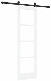 vidaXL Συρόμενη Πόρτα Λευκό 61 x 198.5 εκ. Ξύλο και μέταλλο