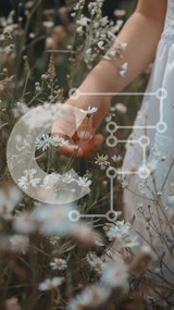 Σετ των 2 Intra Συλλεκτικό Ξύλινο Παζλ Plywood 4mm - Παιδικό χέρι στο χωράφι με τις μαργαρίτες Σε Ξύλινο Κουτί - Διαστάσεις: 10x10 cm – 25 κομμάτια