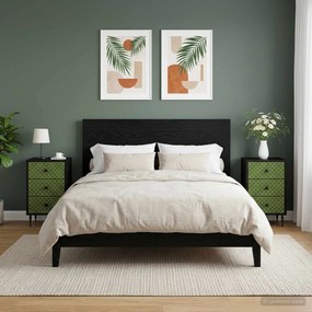 vidaXL Κομοδίνο GELEEN 2 τμχ. Μαύρη Δρυς 36 x 33 x 61 εκ.