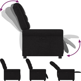 vidaXL Πολυθρόνα Ανακλινόμενη Μαύρη Υφασμάτινη