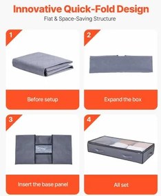 VEVOR Under Bed Storage 90L Stackable Shoe Organization Box with Clear Lid 2Pack