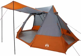 vidaXL Σκηνή Camping Γκρι και πορτοκαλί 482 x 360 x 227 εκ Πολυεστέρας