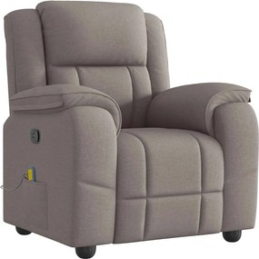 vidaXL Πολυθρόνα Μασάζ Ανακλινόμενη Taupe Υφασμάτινη