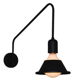Φωτιστικό Τοίχου - Απλίκα HL-3549-1L  MALA BLACK WALL LAMP - Μέταλλο - 77-3967