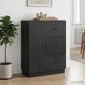 vidaXL Πλαϊνό γραφείο Μαύρο 66 x 34,5 x 87 εκ. Επεξεργασμένο Ξύλο