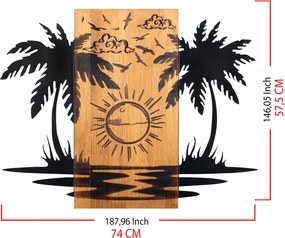 Decorative Wooden Wall Accessory Hawaii 2 Black
Walnut