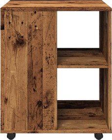 vidaXL Ντουλάπι Τροχήλατο Όψη Παλαιού Ξύλου 60x53x72 εκ. Επεξεργ. Ξύλο