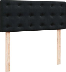 vidaXL Κρεβάτι Boxspring με Στρώμα Μαύρο 120x190 εκ. Βελούδινο