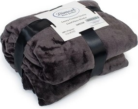 Κουβέρτα Fleece Μονή (160x220) Dimcol Solid 08 Grey-Black