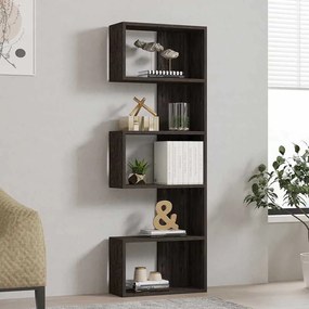 Βιβλιοθήκη Cascade pakoworld σε σκούρο καρυδί απόχρωση 51.8x22x150εκ