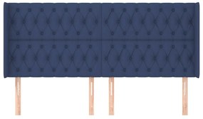 Κεφαλάρι με Πτερύγια Μπλε 183x16x118/128 εκ. Υφασμάτινο - Μπλε