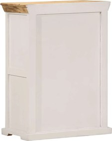 vidaXL Ντουλάπι Λευκό και Καφέ 55x30x73 εκ. Μασίφ Ακατεργ. Ξύλο Μάνγκο