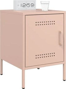 vidaXL Κομοδίνα 2 τεμ. Ροζ 36x39x50,5 εκ. από Χάλυβα