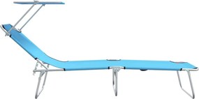 vidaXL Ξαπλώστρα 2 pcs Λαμπερό Μπλε 58 x 188 x 77 εκ. Πολυεστέρας