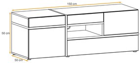 Mixed Έπιπλο Τηλεόρασης Λευκό 150x50x50