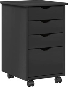 vidaXL Κινητό Ντουλάπι με τροχούς Γκρι 34 x 39 x 56 εκ Στερεό πεύκο
