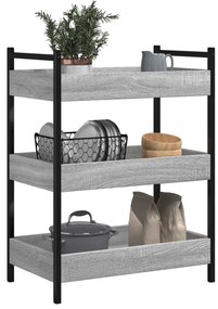 vidaXL Τρόλεϊ Κουζίνας Sonoma Γκρι 50x30x70 εκ. από Επεξεργασμένο Ξύλο