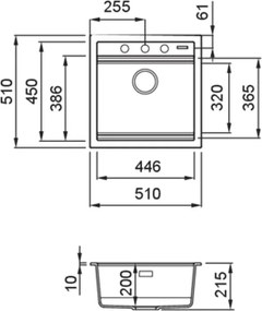 Elleci Best 104 - Νεροχύτης Κουζίνας Γρανίτη 51x51 - K96 Kera