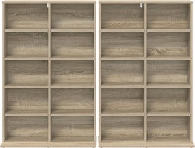 vidaXL Ντουλάπα CD 2 τμχ. Sonoma Δρυς 65 x 23,5 x 97,5 εκ.