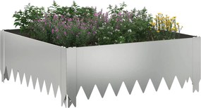 vidaXL Περίγραμμα γκαζόν 60 x 60 x 20 εκ Ατσάλι Ασημί