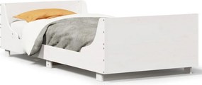 vidaXL Σκελετός Κρεβ. Χωρίς Στρώμα Λευκό 90x200 εκ Μασίφ Πεύκο