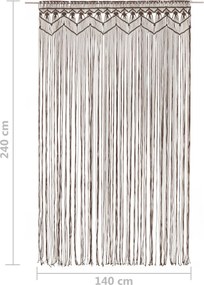 vidaXL Κουρτίνα Μακραμέ Taupe 140 x 240 εκ. Βαμβακερή