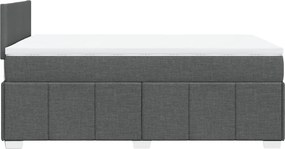 vidaXL Κρεβάτι Boxspring με Στρώμα Σκούρο Γκρι 120x200 εκ. Υφασμάτινο