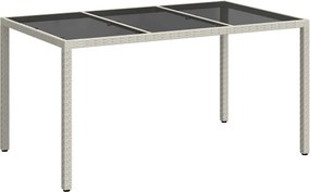 vidaXL Τραπέζι Κήπου Λευκό 150 x 90 x 75 cm συνθετικό ρατάν