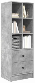 vidaXL Highboard με συρτάρι Γκρι σκυροδέματος 45.5 x 34 x 127 εκ