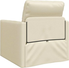 vidaXL Κρεβάτι καναπές 60cm Κρεμ Δερματίνη