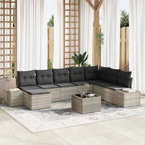 vidaXL Σετ Καναπέ Κήπου 9 pcs 319 x 209 x 85 εκ. Πολυ ράταν